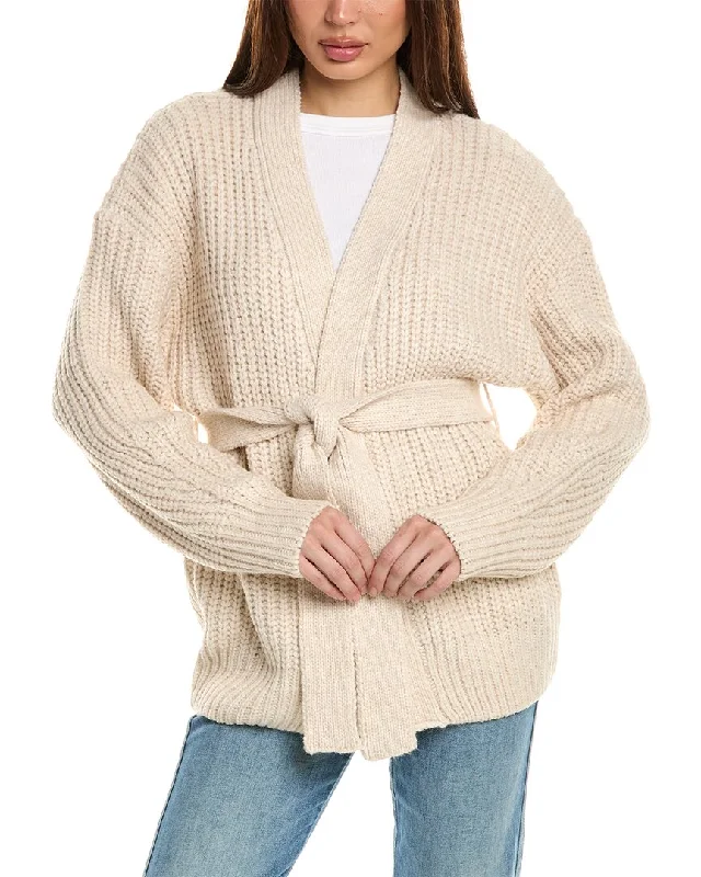 Oat New York Belted Wool-Blend Cardigan